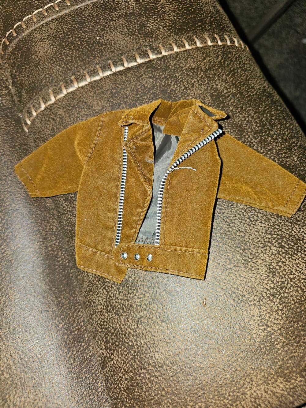 Barbie Ken Doll Brown Suede/Velvet Jacket Coat
